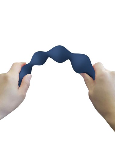 MR PLAY - BLUE SILICONE ANAL BEADS & ANAL PLUG 20.4 CM