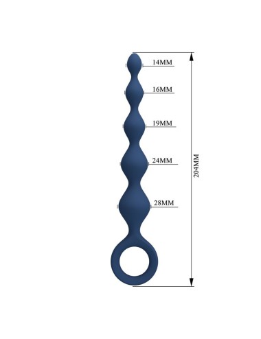 MR PLAY - BLUE SILICONE ANAL BEADS & ANAL PLUG 20.4 CM