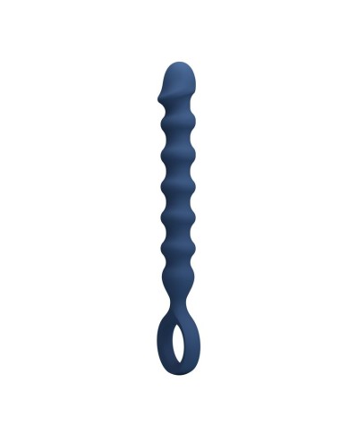 MR PLAY - BLUE SILICONE ANAL BEADS & ANAL PLUG -Ø- 3,4 CM - 28.5 CM