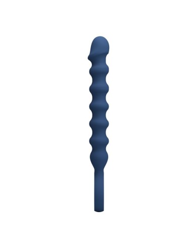 MR PLAY - BLUE SILICONE ANAL BEADS & ANAL PLUG -Ø- 3,4 CM - 28.5 CM