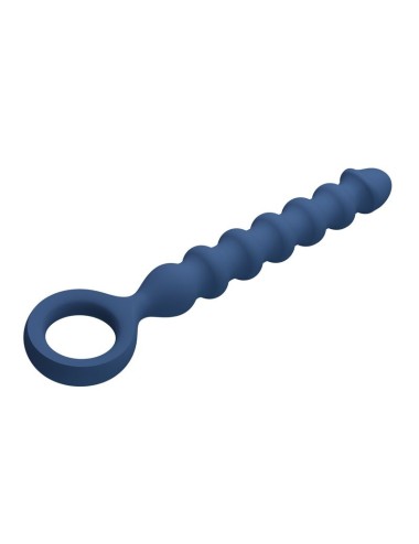 MR PLAY - BLUE SILICONE ANAL BEADS & ANAL PLUG -Ø- 3,4 CM - 28.5 CM