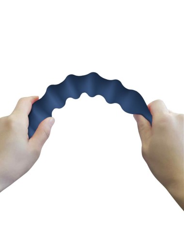 MR PLAY - BLUE SILICONE ANAL BEADS & ANAL PLUG -Ø- 3,4 CM - 28.5 CM