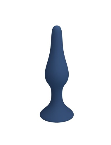MR PLAY - SLIM SILICONE ANAL PLUG BLUE L