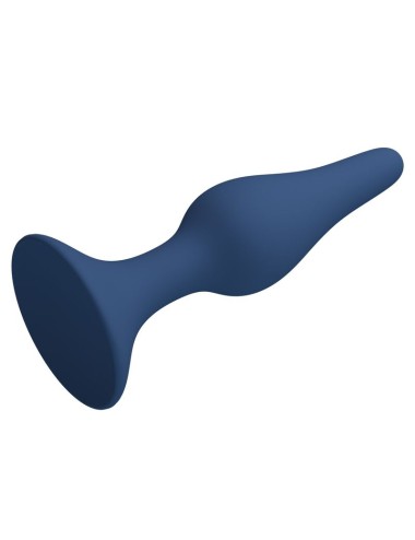 MR PLAY - SLIM SILICONE ANAL PLUG BLUE L
