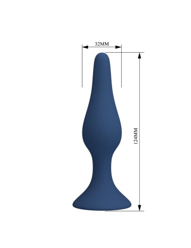 MR PLAY - SLIM SILICONE ANAL PLUG BLUE L