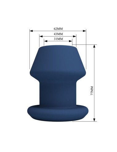 MR PLAY - JACK BLUE SILICONE HOLLOW ANAL PLUG SIZE S