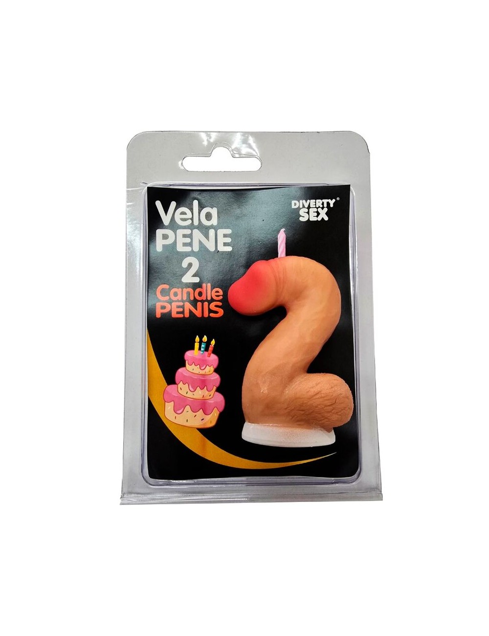 DIABLO PICANTE - PENIS CANDLE IN THE SHAPE OF THE NUMBER 2 FLESH COLOR