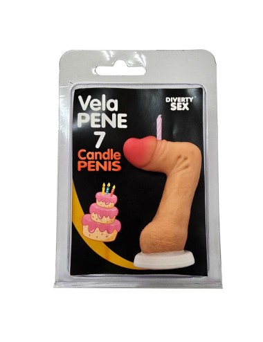 DIABLO PICANTE - PENIS CANDLE IN THE SHAPE OF THE NUMBER 7 FLESH COLOR