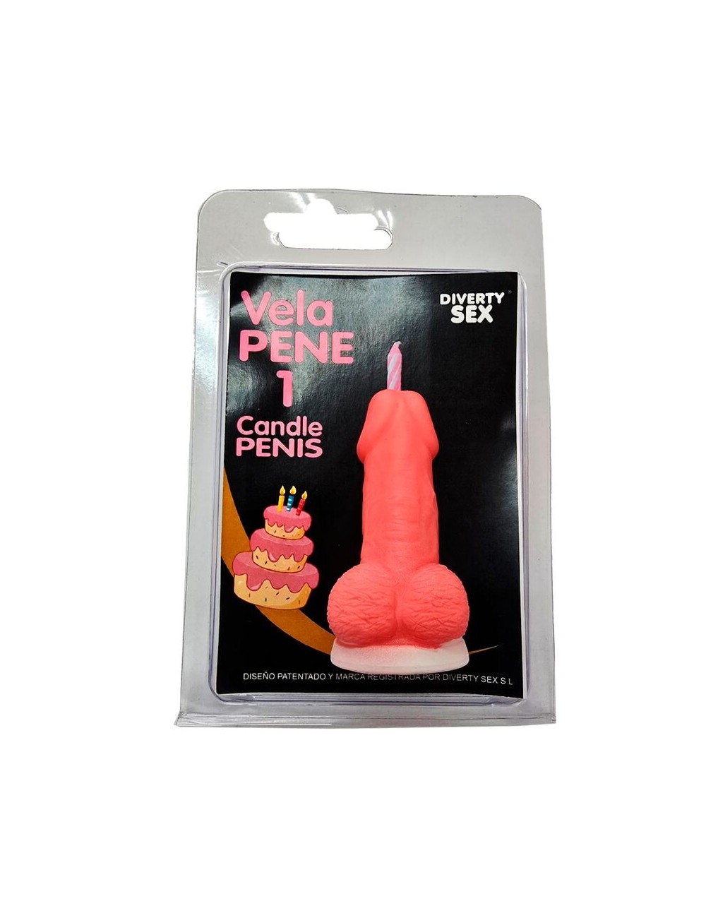 DIABLO PICANTE - PENIS CANDLE IN THE SHAPE OF THE NUMBER 1 PINK COLOR