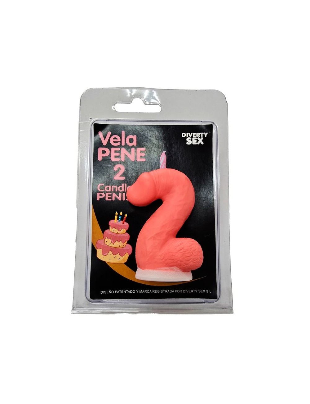 DIABLO PICANTE - PENIS CANDLE IN THE SHAPE OF THE NUMBER 2 PINK COLOR