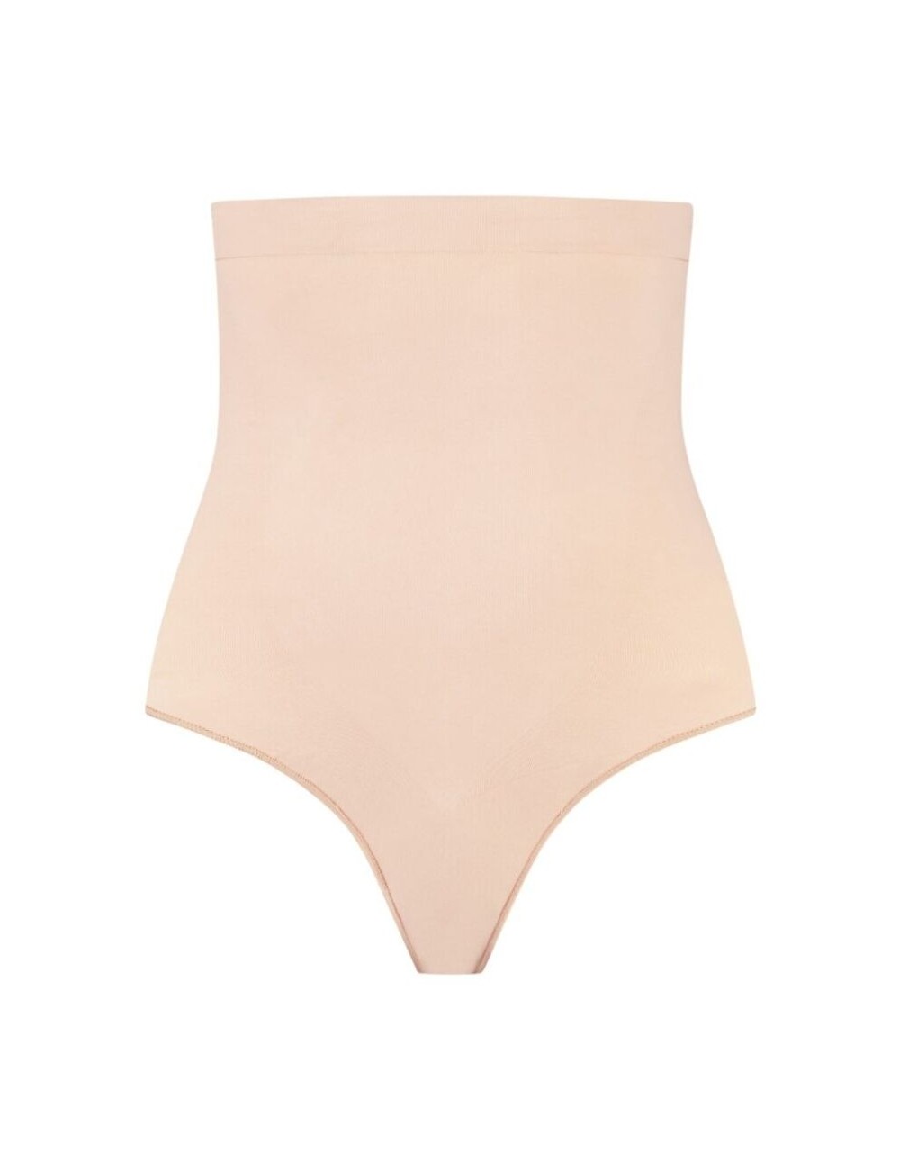 BYE-BRA - SOFT TOUCH SEAMLESS HIGH WAIST THONG BEIGE SIZE XL