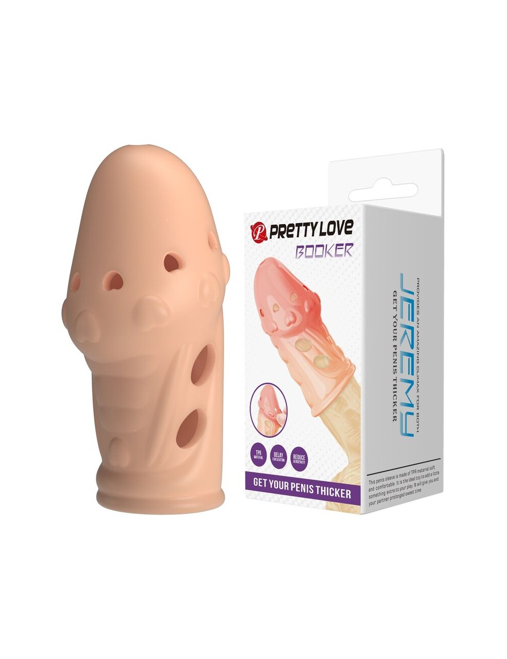 PRETTY LOVE - SOCKER TEXTURED PENIS SLEEVE NATURAL