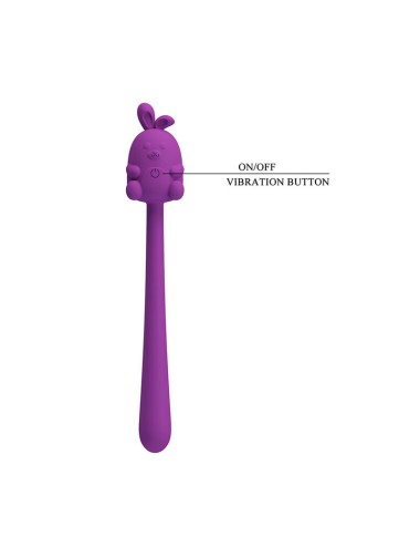 PRETTY LOVE - CUTE BUNNY FLIRTING STICK FLEXIBLE VIBRATOR USB RECHARGEABLE PURPLE