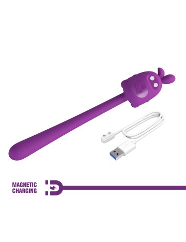PRETTY LOVE - CUTE BUNNY FLIRTING STICK FLEXIBLE VIBRATOR USB RECHARGEABLE PURPLE