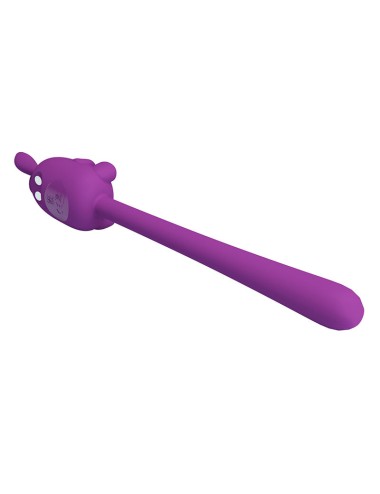 PRETTY LOVE - CUTE BUNNY FLIRTING STICK FLEXIBLE VIBRATOR USB RECHARGEABLE PURPLE