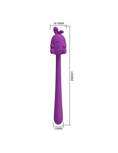 PRETTY LOVE - CUTE BUNNY FLIRTING STICK FLEXIBLE VIBRATOR USB RECHARGEABLE PURPLE