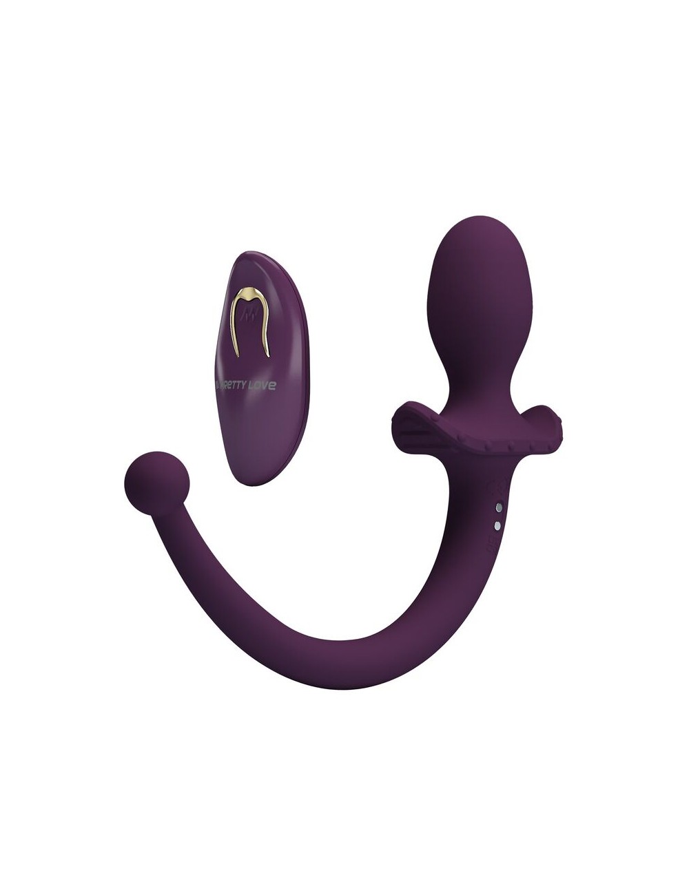 PRETTY LOVE - LIOEA VIBRATING ANAL PLUG WITH TAIL 12 FUNCTIONS PURPLE REMOTE CONTROL