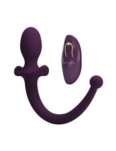 PRETTY LOVE - LIOEA VIBRATING ANAL PLUG WITH TAIL 12 FUNCTIONS PURPLE REMOTE CONTROL