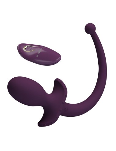 PRETTY LOVE - LIOEA VIBRATING ANAL PLUG WITH TAIL 12 FUNCTIONS PURPLE REMOTE CONTROL