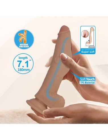 PRETTY LOVE - ELLCUMENT REALISTIC FLEXIBLE DILDO 18 CM Ø 4.5 CM TPE NATURAL