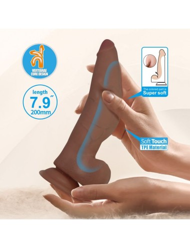 PRETTY LOVE - CUTHBERT REALISTIC FLEXIBLE DILDO 20 CM Ø 5 CM TPE BROWN