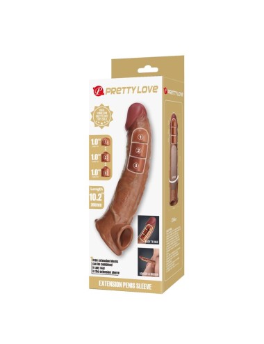 PRETTY LOVE - ADJUSTABLE PENIS EXTENSION SLEEVE 26 CM Ø 4 CM NATURAL