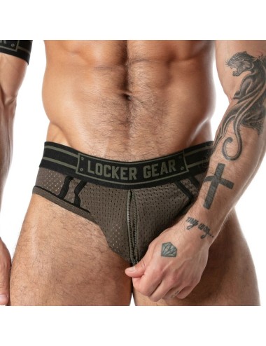 LOCKER GEAR - SPORT MESH JOCK BRIEF KHAKI M