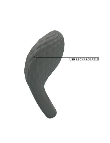 PRETTY LOVE - RECHARGEABLE TEXTURED VIBRATING RING WITH STIMULATOR
