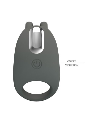 PRETTY LOVE - RECHARGEABLE VIBRATING RING WITH RABBIT STIMULATOR
