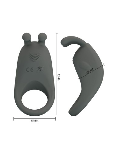 PRETTY LOVE - RECHARGEABLE VIBRATING RING WITH RABBIT STIMULATOR