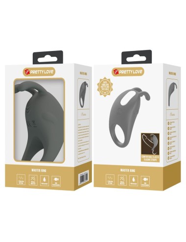 PRETTY LOVE - RECHARGEABLE VIBRATING RING WITH RABBIT STIMULATOR