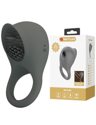 PRETTY LOVE - RECHARGEABLE VIBRATING RING WITH ORAL STIMULATION