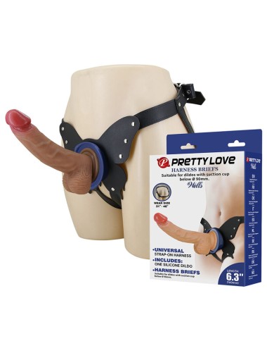PRETTY LOVE - YETI STRAP-ON HARNESS WITH SUCTION DILDO FLESH