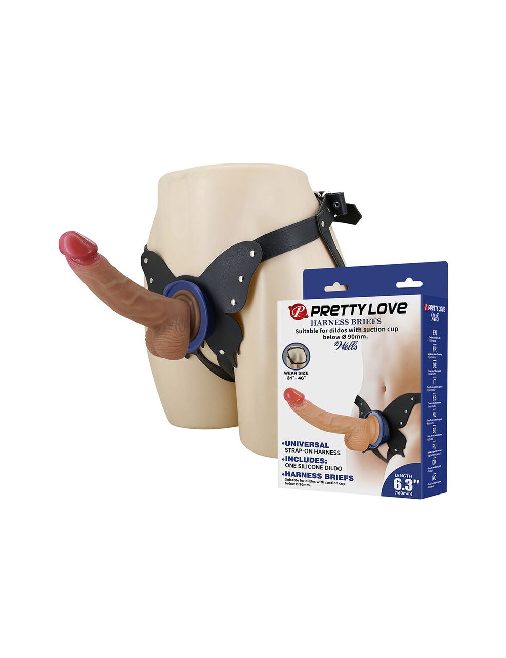 PRETTY LOVE - YETI STRAP-ON HARNESS WITH SUCTION DILDO FLESH
