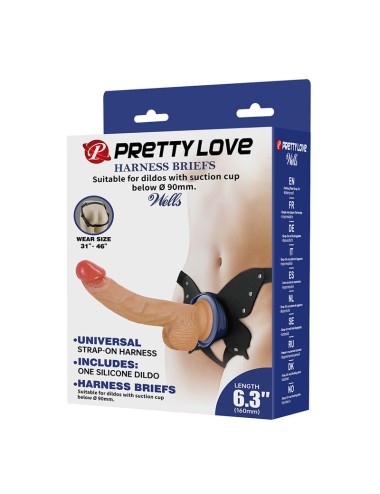 PRETTY LOVE - YETI STRAP-ON HARNESS WITH SUCTION DILDO FLESH