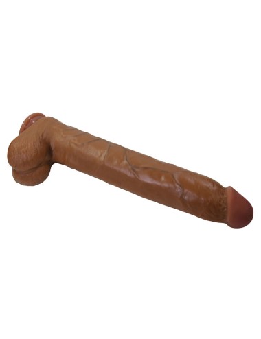 PRETTY LOVE - DANY REALISTIC FLEXIBLE DILDO WITH SUCTION CUP 36 CM -Ø- 5.6 CM BROWN