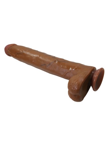 PRETTY LOVE - DANY REALISTIC FLEXIBLE DILDO WITH SUCTION CUP 36 CM -Ø- 5.6 CM BROWN