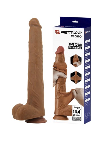 PRETTY LOVE - VIGGO REALISTIC SOFT-TOUCH SKIN-SLIDING DILDO 36,5 CM BROWN