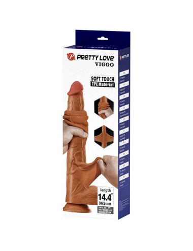 PRETTY LOVE - VIGGO REALISTIC SOFT-TOUCH SKIN-SLIDING DILDO 36,5 CM BROWN