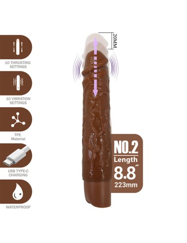 PRETTY LOVE - KESSLER REALISTIC VIBRATING DILDO WITH 10 VIBRATION MODES AND 10 THROWS