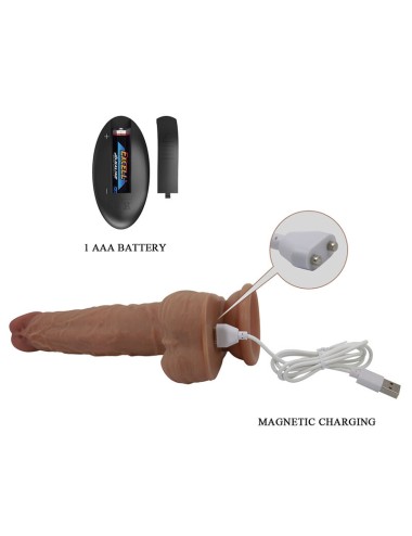 PRETTY LOVE - JONATHAN REALISTIC THRUSTING VIBRATOR WITH REMOTE CONTROL BROWN