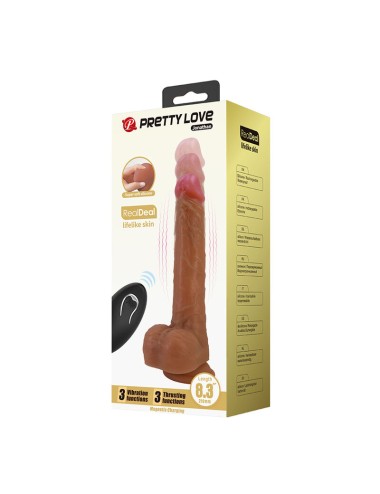 PRETTY LOVE - JONATHAN REALISTIC THRUSTING VIBRATOR WITH REMOTE CONTROL BROWN