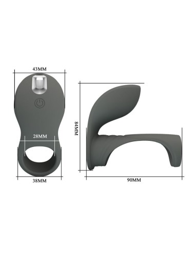 PRETTY LOVE - RECHARGEABLE VIBRATING RING WITH DUAL STIMULATOR