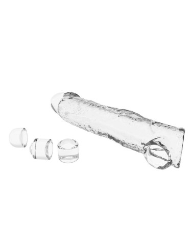 PRETTY LOVE - ADJUSTABLE PENIS EXTENSION SLEEVE 26 CM Ø 4 CM TRANSPARENT