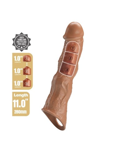 PRETTY LOVE - ADJUSTABLE PENIS EXTENSION SLEEVE 28 CM Ø 4.5 CM BROWN