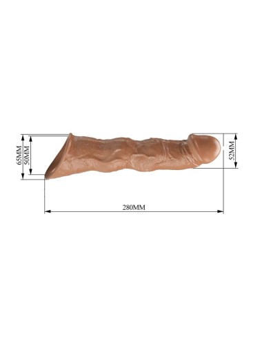PRETTY LOVE - ADJUSTABLE PENIS EXTENSION SLEEVE 28 CM Ø 4.5 CM BROWN