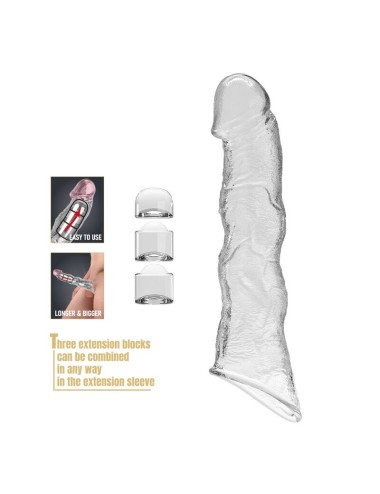 PRETTY LOVE - ADJUSTABLE PENIS EXTENSION SLEEVE 28 CM Ø 4.5 CM TRANSPARENT