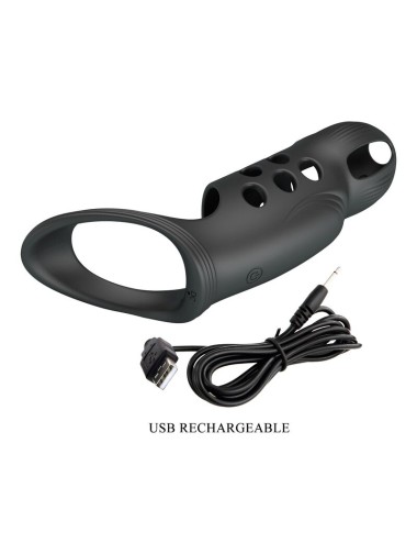 PRETTY LOVE - CRAIG RECHARGEABLE VIBRATING PENIS RING BLACK