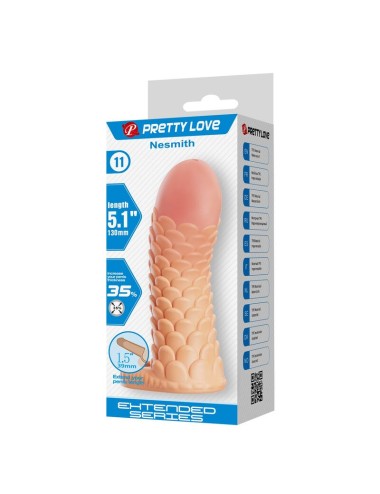 PRETTY LOVE - NESMITH PENIS EXTENSION SLEEVE 13 CM Ø 3.8 CM NATURAL