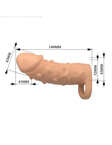 PRETTY LOVE - DORT PENIS EXTENSION SLEEVE 14 CM Ø 4 CM NATURAL